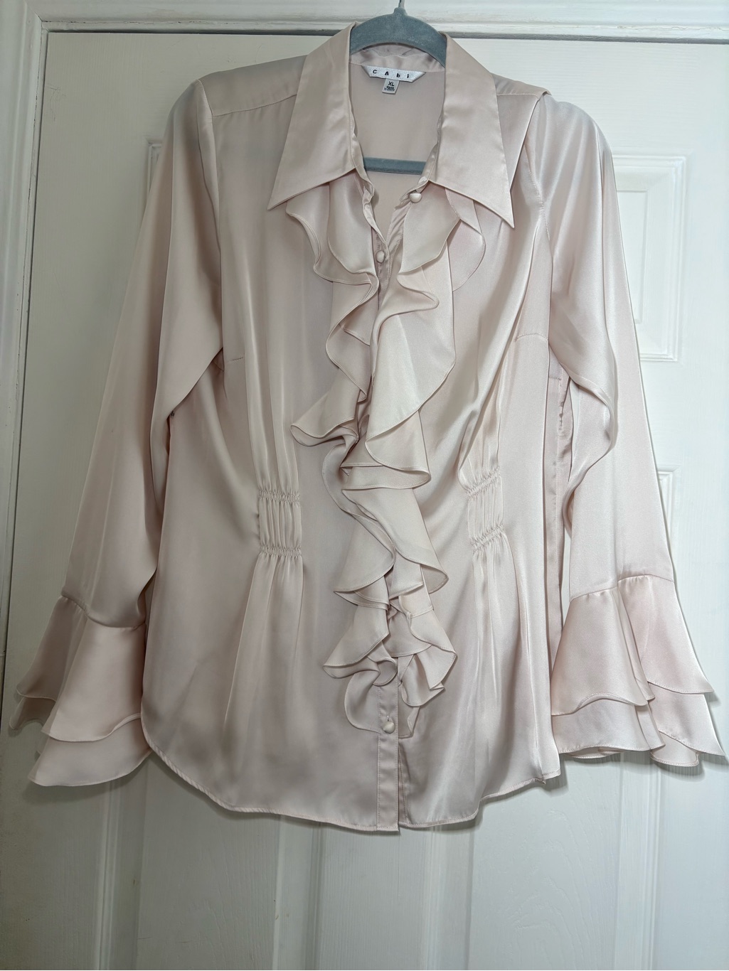 Cabi Soft Pink Ruffle Blouse
